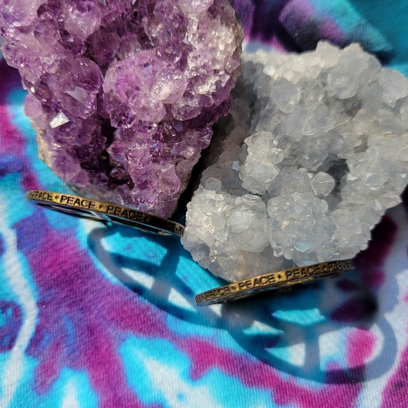 Lucky Brand Goldtone Peace Symbol earrings, excellent condition. - Picture 3 of 4